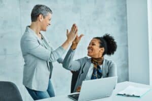 business businesswoman office meeting entrepreneur woman working happy